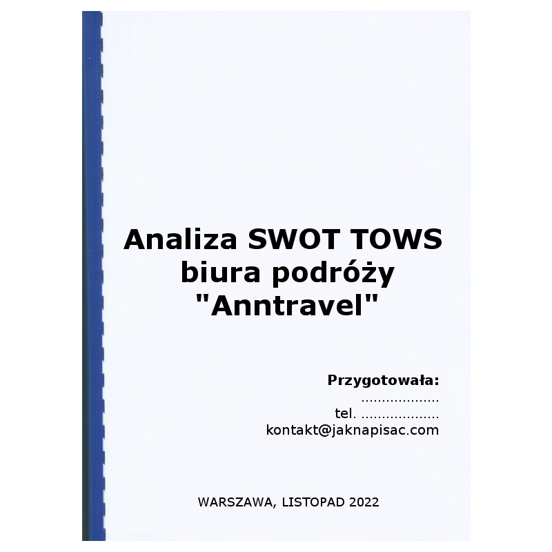 Analiza SWOT TOWS biura podróży "Anntravel"