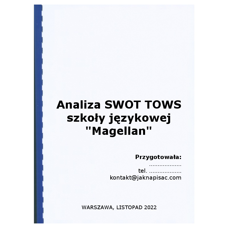 Analiza SWOT TOWS szkoły językowej Magellan