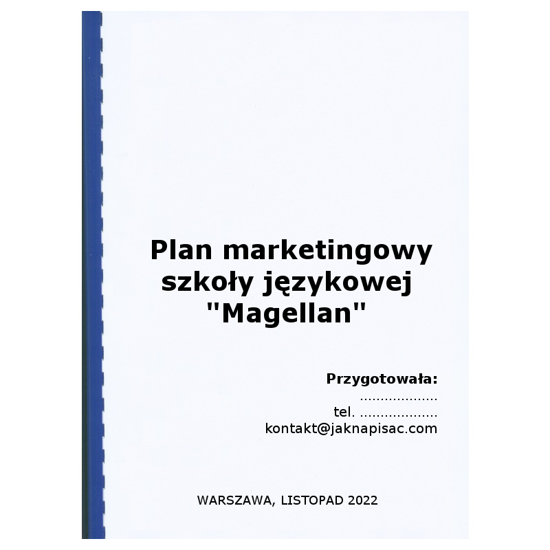 Plan marketingowy szkoły językowej "Magellan"