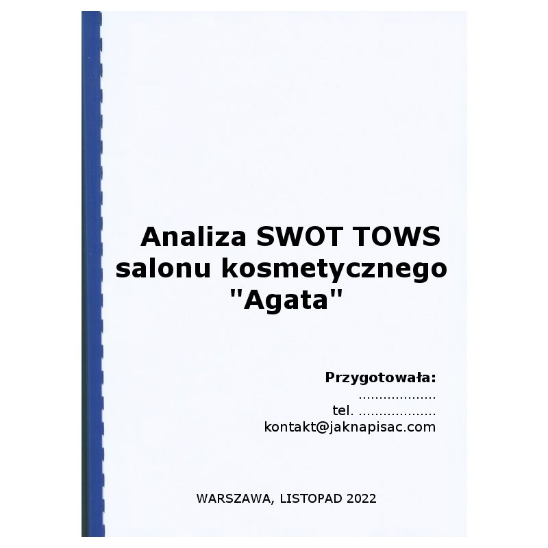 Analiza SWOT TOWS salonu kosmetycznego "Agata"