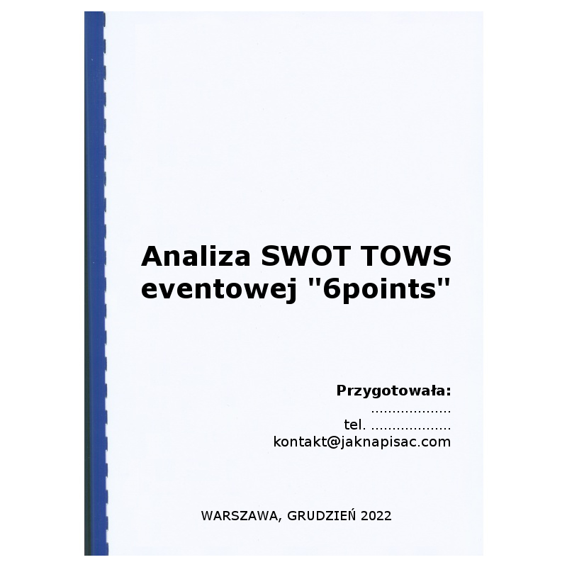 Analiza SWOT TOWS agencji eventowej "6points"