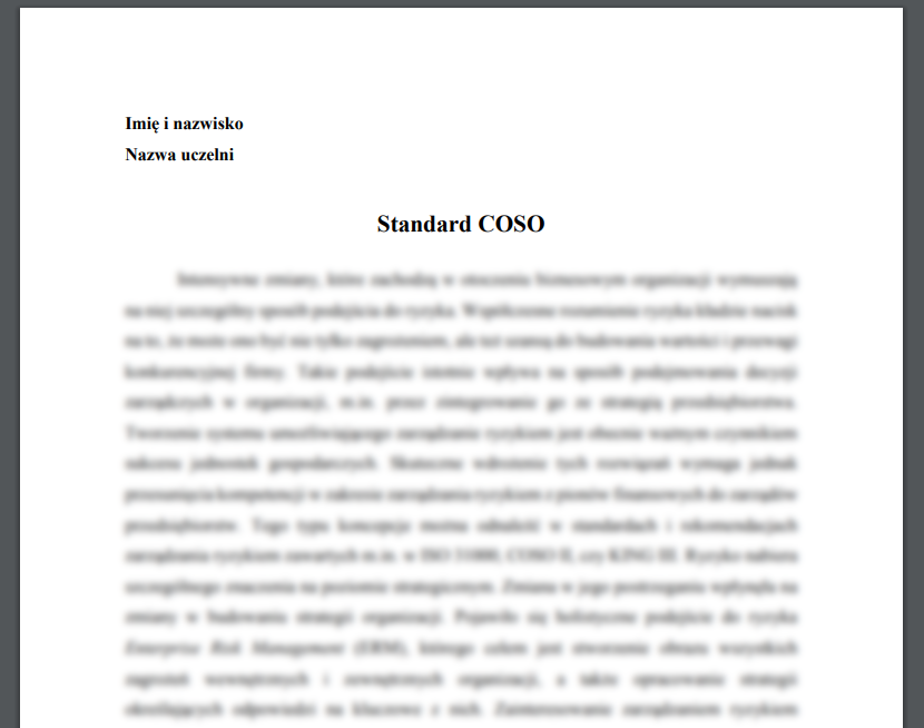 Esej: Standard COSO