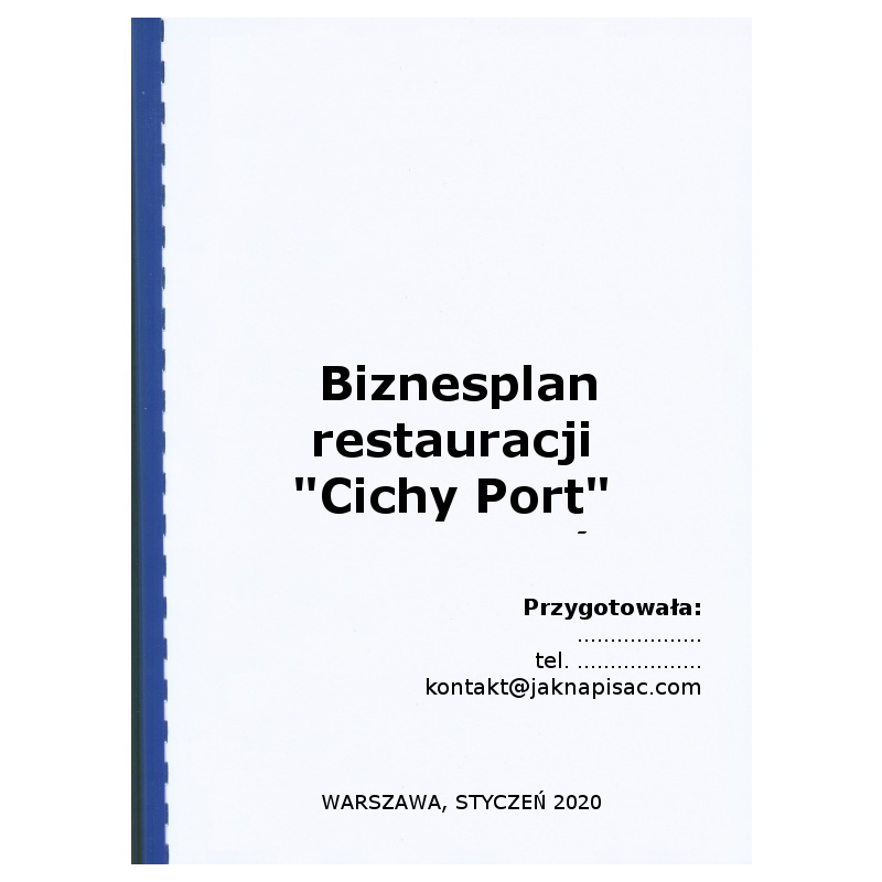 Biznesplan restauracji "Cichy Port"