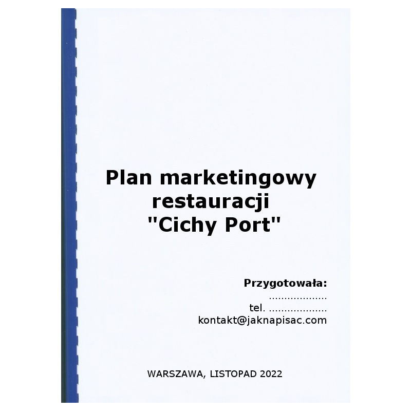 Plan marketingowy restauracji „Cichy Port”