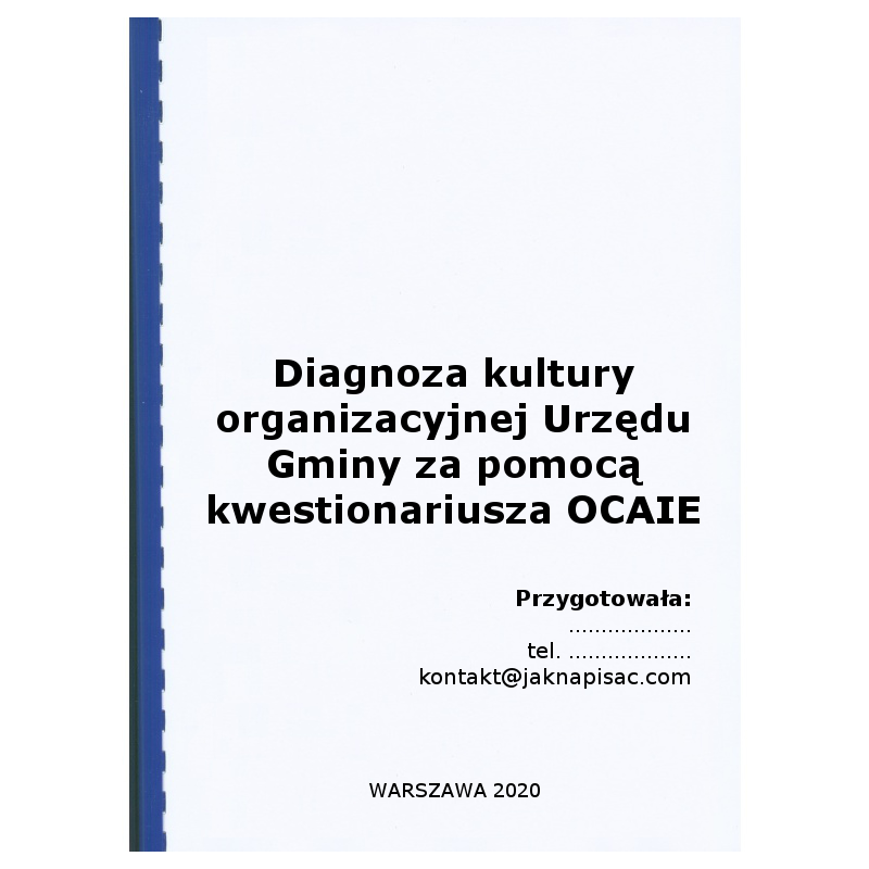 Diagnoza kultury organizacyjnej Urzędu Gminy za pomocą kwestionariusza OCAI