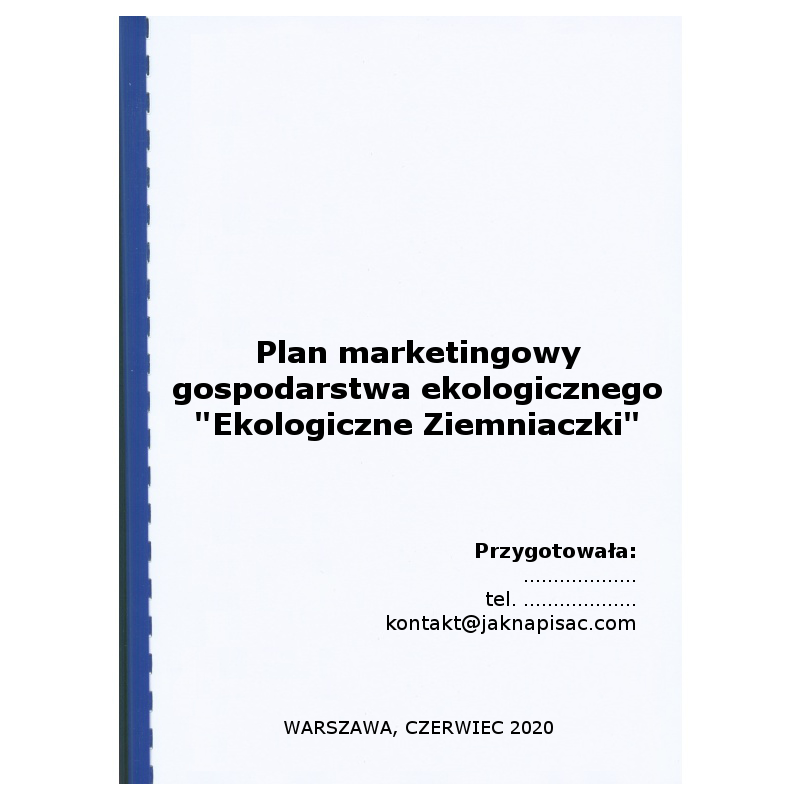 Plan marketingowy gospodarstwa ekologicznego Ekologiczne Ziemniaczki