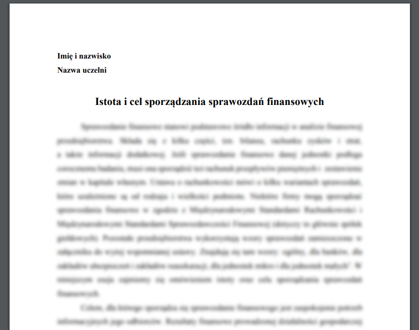 Istota i cel sporządzania sprawozdań finansowych