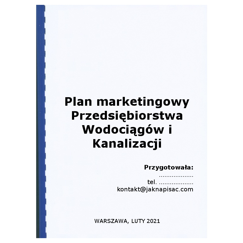 Plan marketingowy Przedsiębiorstwa Wodociągów i Kanalizacji