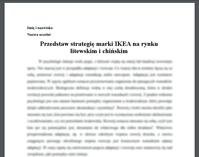 Przedstaw strategię marki IKEA na rynku litewskim i chińskim