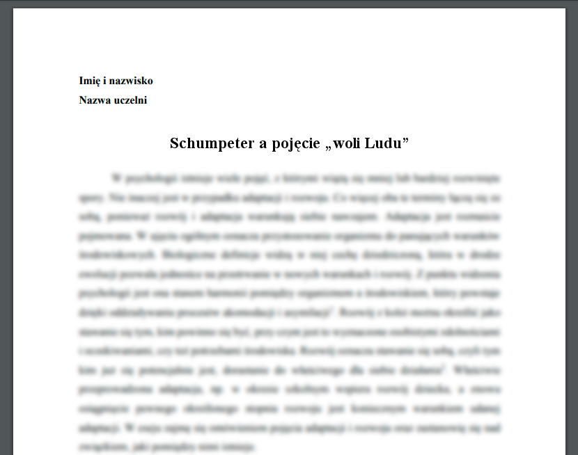 Esej: Schumpeter a pojęcie „woli Ludu”