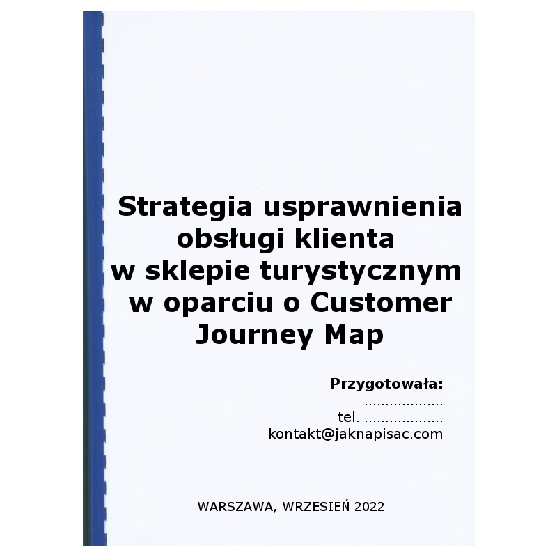 Strategia usprawnienia obsługi klienta w sklepie turystycznym X w oparciu o Customer Journey Map